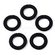 Spray Painted CCB Plastic Linking Rings, Quick Link Connectors, for Jewelry Chain Making, Ring, Black, 39x39x7.5mm, Inner Diameter: 24mm(CCB-Q091-010A)