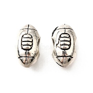 Tibetan Style Alloy European Beads, Large Hole Beads, Cadmium Free & Lead Free, Rugby, Antique Silver, 14x8~8.5mm, Hole: 4.5mm, about 405pcs/1000g(TIBE-L008-29AS)