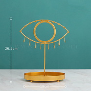 Iron Jewelry Stand Holder, Storage Stand for Ring Earring Necklace Bracelet, for Home Desktop Decoration, Eye, 18x26.5cm(PW-WG79009-04)