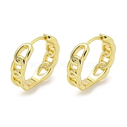 Chain-Shaped Brass Hoop Earrings, Real 18K Gold Plated, 17x5mm(EJEW-L211-009D-G)
