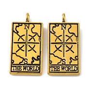 Tibetan Style Alloy Pendants, Rectangle with Tarot Pattern, Others, 26x13x2mm, Hole: 2mm(TARO-PW0001-01D-G)