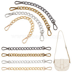 Elite 8Pcs 4 Style Aluminum Curb Chain Bag Shoulder Straps, with Alloy Swivel Clasps, for Bag Replacement Accessories, Mixed Color, 200~218mm
, 2pcs/style(FIND-PH0010-42)