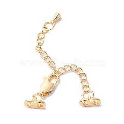 Brass Chain Extender, Curb Chain, Real 18K Gold Plated, 23mm(KK-G503-01G)