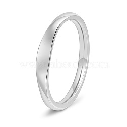 Stainless Steel Plain Band Rings, Stainless Steel Color, US Size 7(17.3mm)(PW-WGB10DA-01)