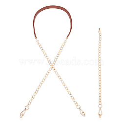 Imitation Leather Bag Strap, Single Shoulder Belts, with Curb Chain & Swivel Clasp & D-Ring, for Bag Straps Replacement Accessories, Camel, 120cm(FIND-WH0112-01B)