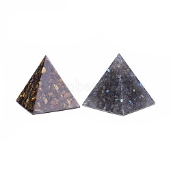 Orgonite Pyramid, Resin Pointed Home Display Decorations, with Gemstone Inside, 47~50x47~50x47~50mm(DJEW-L014-E01)