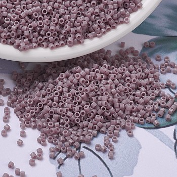 MIYUKI Delica Beads Small, Cylinder, Japanese Seed Beads, 15/0, (DBS0728) Opaque Mauve, 1.1x1.3mm, Hole: 0.7mm, about 3500pcs/10g