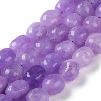 Natural Malaysia Jade Beads Strands, Faceted, Oval, Dyed and Heated, Medium Purple, 10.5~13x8.5~10x7~10mm, Hole: 1.2mm, about 31~32pcs/strand, 14.57''~15.16''(37~38.5cm)