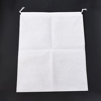 Non-woven Fabrics Storage Bags, Drawstring Bags, Rectangle, White, 54.6x44.8x0.06cm