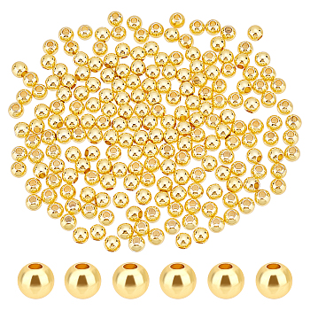 Elite Brass Beads, Long-Lasting Plated, Rondelle, Golden, 4x3.5mm, Hole: 1.5mm, 400pcs/box