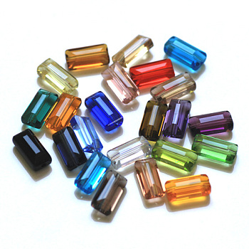 Imitation Austrian Crystal Beads, Grade AAA, Faceted, Rectangle, Mixed Color, 4.55x8x3mm, Hole: 0.7~0.9mm