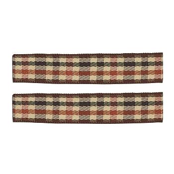 Polyester Grosgrain Ribbons, with Grid Pattern, Saddle Brown, 3/8 inch(9mm), about 100yards/roll(91.44m/roll)