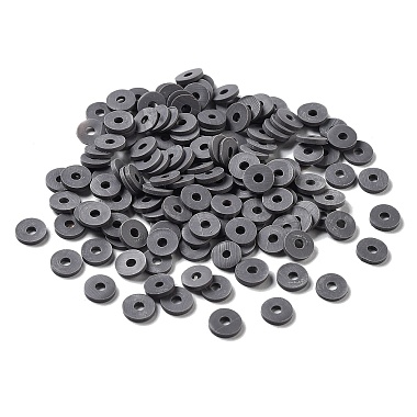 Slate Gray Disc Polymer Clay Beads