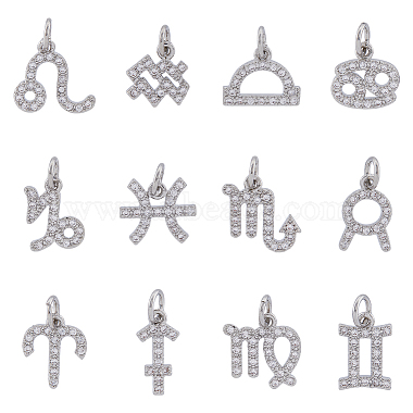 Platinum Clear Constellation Brass+Cubic Zirconia Pendants