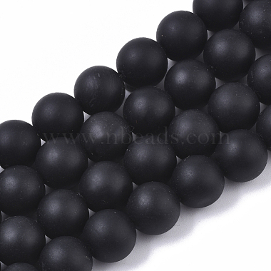 Black Round Black Stone Beads