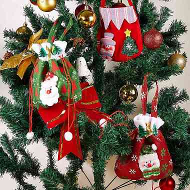 7Pcs 7 Style Christmas Non-woven Fabrics Candy Bags Decorations(sgABAG-SZ0001-16)-3