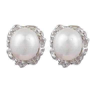 White Round Pearl Stud Earrings