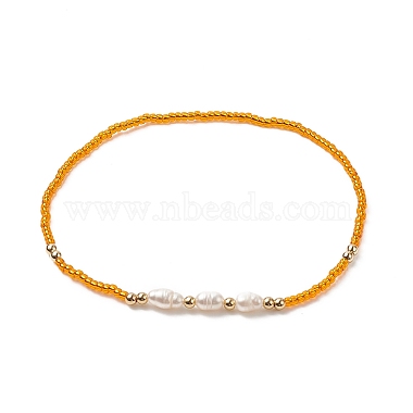 7 pièces 7 couleurs perles naturelles et graines de verre et bracelets de cheville extensibles perlés en laiton pour femmes(AJEW-AN00529)-4