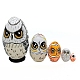 Easter Wood New Owl Nesting Egg Display Decorations(DJEW-PW0012-017)-1