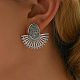 Rhodium Plated Fan Shape Alloy Stud Earring for Women(MW7420-2)-2