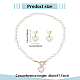 Anattasoul ABS-Kunststoffperlen-Herzanhänger-Halskette mit Perlenketten und baumelnden Ohrsteckern(SJEW-AN0001-18)-2