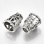 Tibetan Style Alloy Bead Cones, Apetalous, Antique Silver, 13x11mm, Hole: 4.5mm, inner diameter: 8.5mm(TIBE-Q096-01)