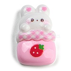 Rabbit Theme Opaque Resin Cabochons, Red, Rabbit, 27x16.5x8mm(RESI-C042-02D)
