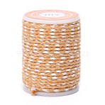 4-Ply Polycotton Cord with Metallic Thread, Handmade Macrame Cotton Rope, for String Wall Hangings Plant Hanger, Camel, 1.5mm, about 4.3 yards(4m)/roll(OCOR-Z003-D04)