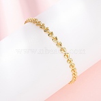 Brass Link Chain Bracelets for Women, Heart, Long-Lasting Plated, Rack Plating, Cadmium Free & Lead Free, Real 18K Gold Plated, 7-1/4 inch(18.5cm)(BJEW-C140-12G)
