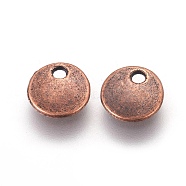 Alloy Pendants, Stamping Blank Tags, Cadmium Free & Nickel Free & Lead Free, Flat Round, Red Copper, 8x1.5mm(X-PALLOY-A19904-R-FF)