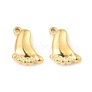 304 Stainless Steel Pendants, Footprint Charm, Real 18K Gold Plated, 15.5x11.5x3.5mm, Hole: 1.6mm(STAS-A089-28G)