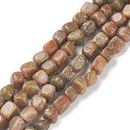 Natural Unakite Beads Strands, Tumbled Stone, Nuggets, 7~11x7~9x5~7mm, Hole: 1mm, about 45pcs/strand, 15.35''(39cm)(G-F464-37)