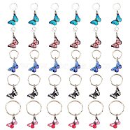 30Pcs 5 Style Alloy Enamel Pendants Decoration, with 304 Stainless Steel Split Rings & Leverback Hoop, Zinc Alloy Lobster Claw Clasps, and Iron Split Key Rings, Mixed Color, 34~47mm, 6pcs/style(AJEW-WR0001-26)