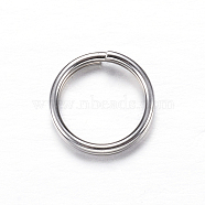 Non-Tarnish 304 Stainless Steel Split Rings, Double Loops Jump Rings, Stainless Steel Color, 8x1.8mm, about 6.2mm inner diameter(X-STAS-P092-02)