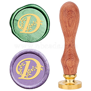 Brass Wax Seal Stamps with Rosewood Handle, for DIY Scrapbooking, Letter D, 25mm(AJEW-WH0412-0118)
