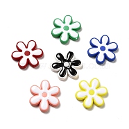 Opaque Acrylic Beads, with Enamel, Snowflake, Mixed Color, 25x22.5x4.5mm, Hole: 1.6mm(X-ACRC-I001-04)