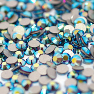 Glass Flat Back Rhinestone, Grade A, Back Plated, Faceted, AB Color, Half Round, Amethyst, SS16, 3.8~4.0mm, 1440pcs/bag(RGLA-C002-SS16-204AB)