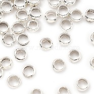 Brass Crimp Beads, Column, Silver, 3.5x2mm, Hole: 2mm(KK-S509-02S)