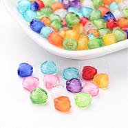 Mixed Color Transparent Acrylic Faceted Heart Beads, Bead in Bead, 7x8x5mm, Hole: 2mm(X-TACR-S114-8mm-M)