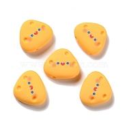 Opaque Resin Cabochons, Cheese, Orange, 19x22x7.5mm(RESI-C012-31)