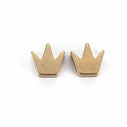 Brass Beads, Crown, Raw(Unplated), 8x8x2.5mm, Hole: 1.2mm(KK-S363-002)