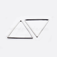 Brass Linking Rings, Plated, Triangle, Silver Color Plated, 13x15x1mm, Inner Diameter: 11x12mm(KK-K197-A-59S)