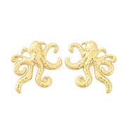 304 Stainless Steel Stud Earrings for Women, Golden, Octopus, 36x33mm(EJEW-Z073-02G-02)