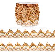 Wavy Edge Polyester Curtain Lace Trim, Tassel Fringe Lace Ribbon, with Plastic Spool, Sienna, 1-5/8 inch(42mm), about 13.67 Yards(12.5m)/Roll(OCOR-BC0005-16B)