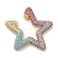 Colorful Rhinestone Star Cuff Earrings, Rack Plating Brass No Piercing Earrings for Women, Lead Free & Cadmium Free, Real 18K Gold Plated, 24x25x3mm(EJEW-D059-06G-01)