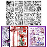 PVC Stamps, for DIY Scrapbooking, Photo Album Decorative, Cards Making, Stamp Sheets, Film Frame, Flower, 21x14.8x0.3cm(DIY-WH0371-0077)