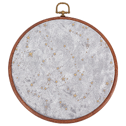 Galaxy Enamel Pin Hoop, Corduroy Wall Hanging Brooch,  Flat Round, Gainsboro, 240x215x10mm, Hole: 17.5x22.5mm(FIND-WH0260-64D)