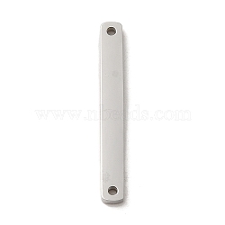 304 Stainless Steel Connector Charms, Rectangle Links, Stainless Steel Color, 25x3x1.4mm, Hole: 1.2mm(STAS-R117-02B-P)
