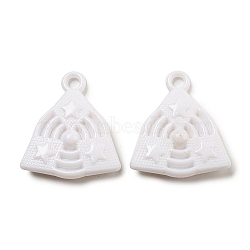 Opaque Acrylic Pendants, White, 31x27.5x7mm, Hole: 3.5mm, about 252pcs/500g(SACR-L007-040)