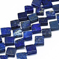 Natural Lapis Lazuli Beads Strands, Rhombus, 12~13x12~14x4~5mm, Hole: 0.8mm, about 28~29pcs/strand, 15.75 inch(40cm)(G-F725-31)